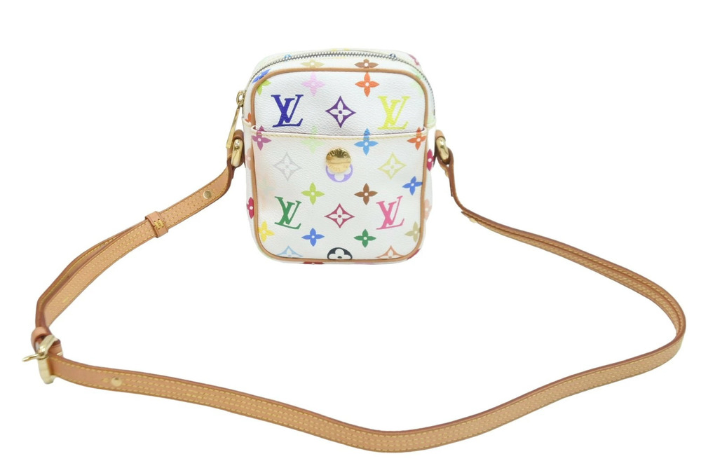 Louis Vuitton Rift Shoulder Pouch Clutch Multicolor White Takashi Murakami